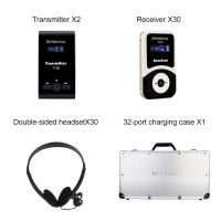t130-transmitter-2-pc-receiver-30-pcs-headphones-30-pcs-1-charging-case