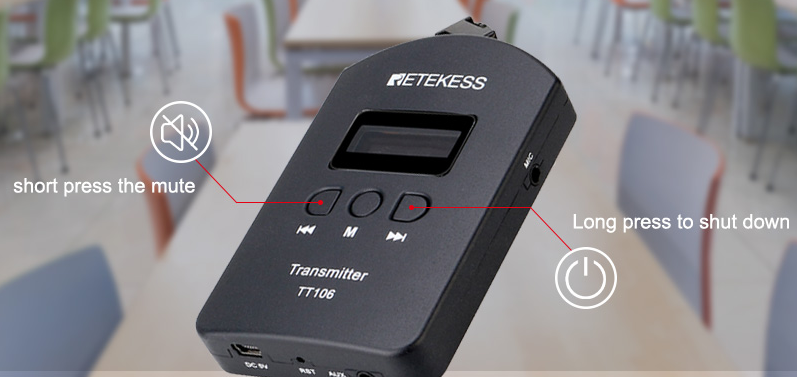 mute function of TT106 tour guide system